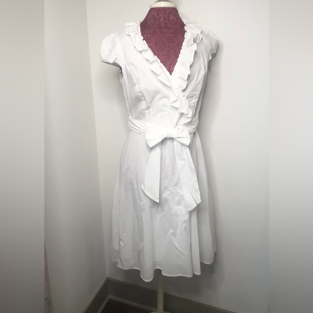 Perceptions Midi Belted faux wrap Women’s Dress White size 14